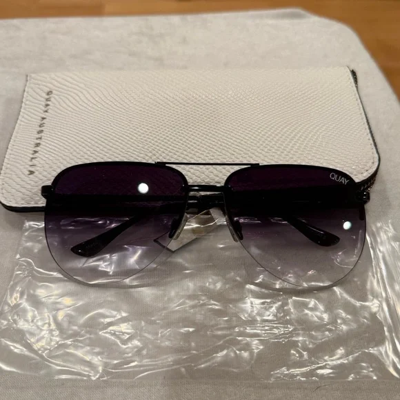 QUAY AUSTRALIA Women's The Playa Mini Brow Bar Aviator Sunglasses, 60mm - Picture 2 of 6